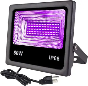 Holofote LED ultravioleta IP66 impermeável para festas, bar, Halloween, palco, 365nm, 30W, 50W, luz de inundação UV
