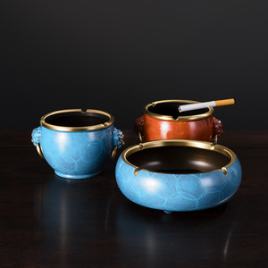 Copper Ashtray Round Large Size Nordic <b>Style</b> Tea Ceremony Accessory Home Living Room Use - Product Image 4