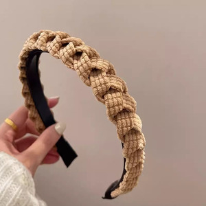 カスタムスタイル 秋冬 ツイストヘアバンド 幅広 アクリル生地 ヘッドループ シンプル エレガント バンド 女性用 デイリーユース - Product Image 3