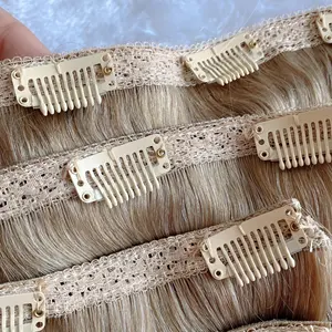 Extensions de cheveux Remy européens avec Clip, couverture complète de cheveux, haute qualité, pour Salon de beauté, utilisation professionnelle