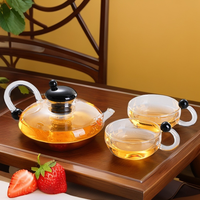 Théière moderne en verre borosilicate marocain, résistante à la chaleur, de qualité alimentaire, avec poignée colorée, carafe à café avec filtre, capacité 600 ml, faite à la main