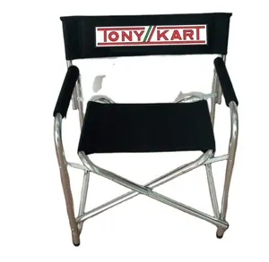 Tuoye-Silla de acero portátil y ligera para exteriores, sillón de dirección plegable personalizado con mesa lateral, de aluminio, para pícnic, película, barata