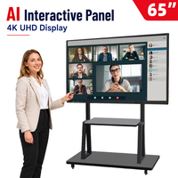 Tableau interactif intelligent KINGONE de 65 pouces, écran LCD tactile, tableau blanc numérique pour les réunions de bureau, la salle de classe et l'enseignement