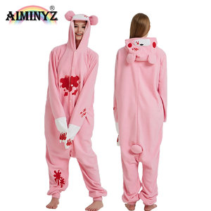 AIMINYZ ODM Nouveaux produits – Combinaison chaude d'hiver pour <span class=keywords><strong>femme</strong></span>, motif dessin animé, vêtement d'intérieur personnalisable, cosplay, fête, sweat à capuche en <span class=keywords><strong>polaire</strong></span> pour adulte, motif ours - Product Image 3