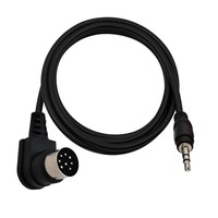 Câble adaptateur audio personnalisé à angle de 90 degrés en cuivre pur, fiche DIN mâle 8 broches, 3,5 mm, câble tressé en PVC, DC3,5 mm DIN 8 broches, fiche mâle 3,5 mm