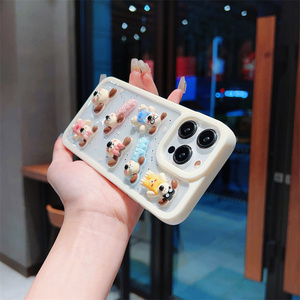 Coque de téléphone portable motif chiot de dessin animé et chien avec nœud pour iPhone 17 Air 16 15 14 13 Pro Max, motif chat KT, en résine 3D, mignonne, DIY, étoiles, amour, coque arrière - Product Image 5
