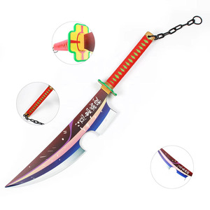 Épées Nichirin jumelles de <span class=keywords><strong>Tengen</strong></span> Uzui, arme de cosplay, <span class=keywords><strong>katana</strong></span> d'anime, jouet, lame en bois de bambou de 78 cm, unisexe - Product Image 1