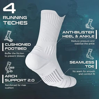 Chaussettes de sport pour hommes, logo personnalisé imprimé, respirantes, en coton, antidérapantes, séchage rapide, couleur personnalisée