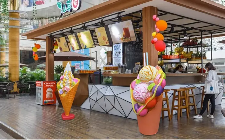 fiberglass giant ice cream sculpture chair outdoor sculpture dessert props decor doughnut ice cream macaron statue mall