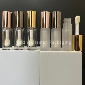 ISMAN Vente en gros Tube de brillant à lèvres rond 6ml avec capuchon Gun Metal Gold Rose Gold, applicateur à grande brosse, flacon pour huile à lèvres et correcteur, logo personnalisé - Product Image 2