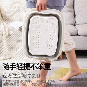 Foldable Foot Bath Bucket Plastic Rectangle Massage Function For Adults Portable With Lid - Product Image 4