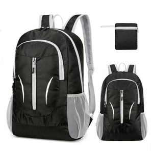 Sac à dos pliable en polyester imperméable personnalisé pour l'extérieur, fabriqué en usine ISO BSCI, avec logo personnalisé, sacs à dos de sport - Product Image 1