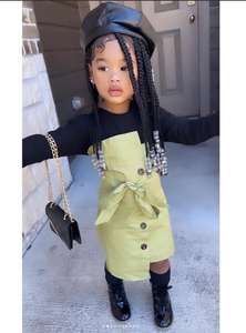 Vêtements pour enfants RTS en promotion, style américain, ensembles de robes en coton pour filles, ceinture, jupe pour enfants, jupe de princesse pour vêtements d'enfants - Product Image 2