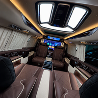 Kit de conversion intérieur VIP complet pour Mercedes Classe V W447, avec cloison de séparation, écran relevable, tables doubles pour avion, sièges inclinables, équipement d'origine (OEM)