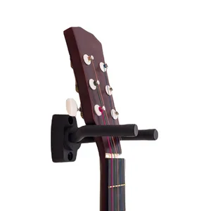 Grosir Murah ABS + Gantungan Gitar Logam Tempel Dinding Sederhana Hitam Kait Gitar Yang Dapat Disesuaikan Gantungan Gitar Dudukan Dinding