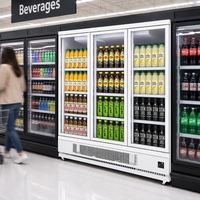 Vitrine réfrigérée verticale à refroidissement par air pour bières, boissons fraîches, supermarchés, restaurants, LED à économie d'énergie