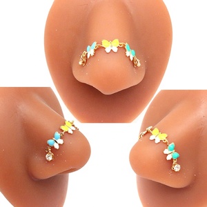 Gaby-cadena colorida para la <span class=keywords><strong>nariz</strong></span> para mujer, anillo de acero inoxidable para la <span class=keywords><strong>nariz</strong></span>, joyería para la <span class=keywords><strong>nariz</strong></span> con cadena - Product Image 4