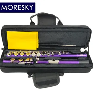 Flûte en cuivre MORESKY, 16 trous fermés, clé de Do, violette avec clé Mi, MFL-604 - Product Image 1