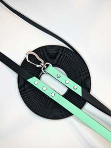 Venta al por mayor de lujo de moda ajustable suave PVC perro <span class=keywords><strong>Collar</strong></span> etiqueta de nombre impermeable manos libres hebilla Correa patrón sólido remache mascotas - Product Image 2