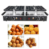 Oven Pembuat Waffle Bentuk Kenari 20 Lubang Anti Lengket dengan Pengatur Suhu