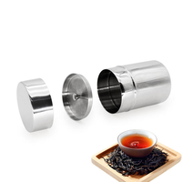 Boîte à thé en acier inoxydable 304 poli, double couvercle, pour le stockage des feuilles de thé, de poudre de matcha, de grains de café, logo personnalisé OEM