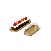 Boîtes d'emballage personnalisées pour boulangerie en gros, contenants jetables pour gâteaux en paine, boîtes à donuts, plateaux de service dorés pour gâteaux avec couvercle