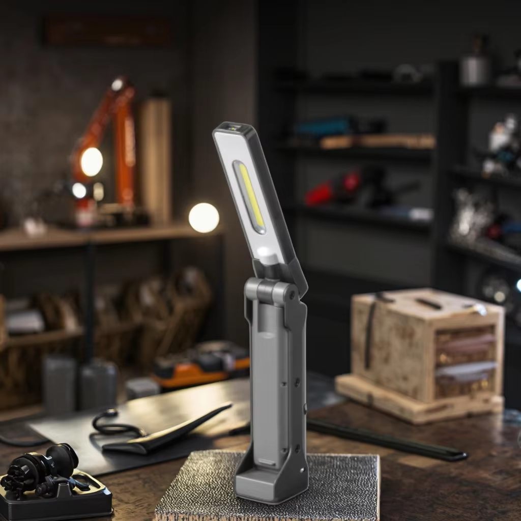 Portable 125-Lumen COB Work Light Dual Illumination Rechargeable Waterproof LED Dimmable Office Workshop Hotel Garden Everyday