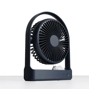 Table Fan Mini USB Strong Wind Rechargeable Desk Fans Wireless 1200/2400mAH with 4 gear Wind Speed 360 Degree Rotata