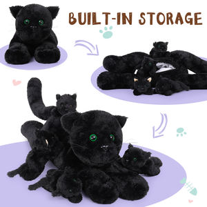かわいい黒猫ぬいぐるみぬいぐるみぬいぐるみハロウィンクリスマスホームデコレーションギフト - Product Image 3