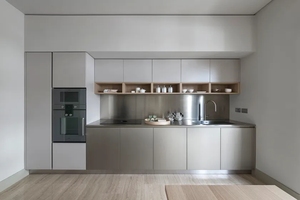 Meubles de cuisine modulaires simples et modernes avec comptoirs en marbre/ stratifié et robinet, petite taille pour appartement - Product Image 5