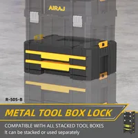 Boîte de rangement d'outils AIRAJ en aluminium à deux niveaux empilable et compartimentée, grande capacité, ne prend pas de place