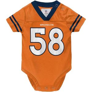 FOXA Broncos 58 Miller Baby Creeper Body Jersey con cuello en V transpirable unisex para bebé - Product Image 2