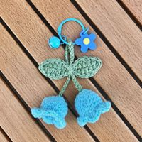Crochet Muguet Fleur Artificielle Porte-clés Fait À La Main Amigurumi Tricot Crochet Bouffée Fleurs Bellflowers Bluebells Charme