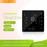 Termostato Inteligente WiFi Tuya con Pantalla Táctil LCD de Vidrio, Control Remoto por Aplicación, Temporizador y Control por Voz para Calefacción Central y Piso Radiante en el Hogar