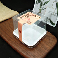 Vente en gros de petites boîtes d'emballage de pâtisserie blanches jetables de qualité alimentaire transparentes carrées pour desserts tiramisu
