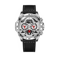 Montre Homme Louie Juelen Bestseller, Sportive, Étanche 3 ATM, Bracelet en Cuir Véritable, Boîtier en Acier Inoxydable, Quartz, Design Simple et Original