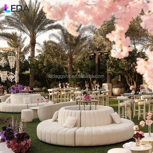 Sofá Redondo de Terciopelo Blanco de Venta Directa de Fábrica LEDA, Muebles para Bodas, Nuevo Diseño para Hoteles - Product Image 4