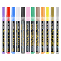 Stylo marqueur de peinture acrylique, stylos de peinture acrylique 0.7mm marqueurs de peinture pour tissu de roche bois verre toile céramique, encre à base d'eau