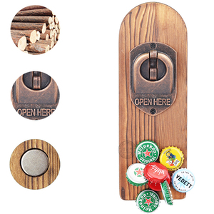 Décapsuleur magnétique en bois à suspendre au mur ou au réfrigérateur, style cowboy, <span class=keywords><strong>jeu</strong></span> de crochets et anneaux Play Platoon - Product Image 2