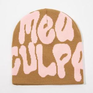 Gorros de Punto Acrílicos al 100% Estilo Y2K con Forro de Seda Satinado, Gorros Jacquard para Hombre y Mujer, Venta al Por Mayor de Fábrica - Product Image 4