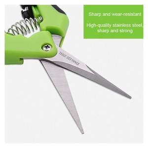 Tijeras de podar de punta recta de acero inoxidable, suministros de jardín, ramo de seto de ramitas de frutas, tijeras de mano, herramientas para bonsái - Product Image 3
