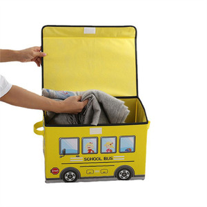 아동복 수납함 가정용품 라미네이트 부직포 만화 자동차 어린이용 자석 카드 포함 접이식 - Product Image 6