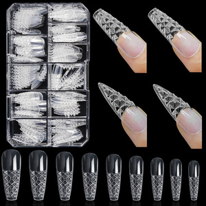 120 pièces presse sur émaillé faux ongles conseils amande carré français vernis à ongles extension conseils couverture complète Transparent <span class=keywords><strong>manucure</strong></span> conception ongles artificiels - Product Image 2