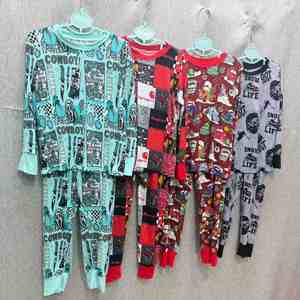 Pigiama in Fibra di Bambù per Ragazzi RD Western Denim Print a Maniche Lunghe, Set 2 Pezzi Morbido ed Elastico, Abbigliamento da Notte Traspirante e Comodo per Bambini - Product Image 6