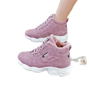 Popular Women's Spring/Summer Casual Fleece High-<b>Top</b> Sneakers Height Increasing Anti-Slippery Fashion Trend Rubber/<b>PVC</b> - Product Image 1