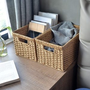 <span class=keywords><strong>Panier</strong></span> de rangement en corde de papier pour organiser avec poignée Bacs de rangement décoratifs pour <span class=keywords><strong>panier</strong></span> à papier toilette de comptoir <span class=keywords><strong>panier</strong></span> en osier - Product Image 2