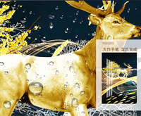 Salon chambre décoration orignal chanceux éléphant 5D incrustation diamant porcelaine verre cristal porcelaine peinture animale