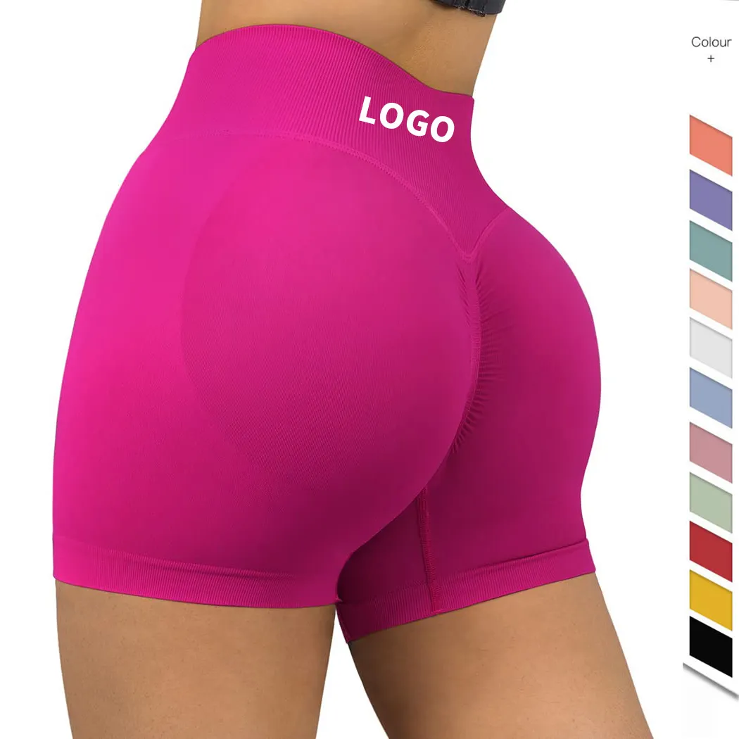 Pantaloncini da palestra senza cuciture personalizzati Butt Scrunch Fitness Yoga Wear pantaloncini a vita alta pantaloncini da Yoga da allenamento per le donne