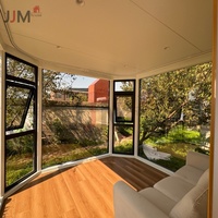 JJM Maison Conteneur Préfabriquée de Luxe P7 à 2 Chambres, Villa Capsule Spatiale Extérieure avec Panneau Solaire pour Supermarché et Appartement