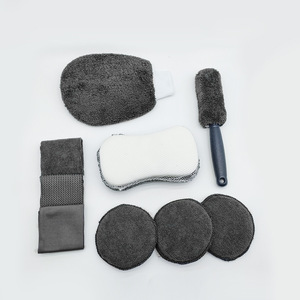 Kit de Lavado de Autos de Microfibra, Juego de 9 Piezas, Toallas Antiarañazos, Esponjas, Aplicadores, Cepillo para Ruedas, para Limpieza de Vehículos - Product Image 3